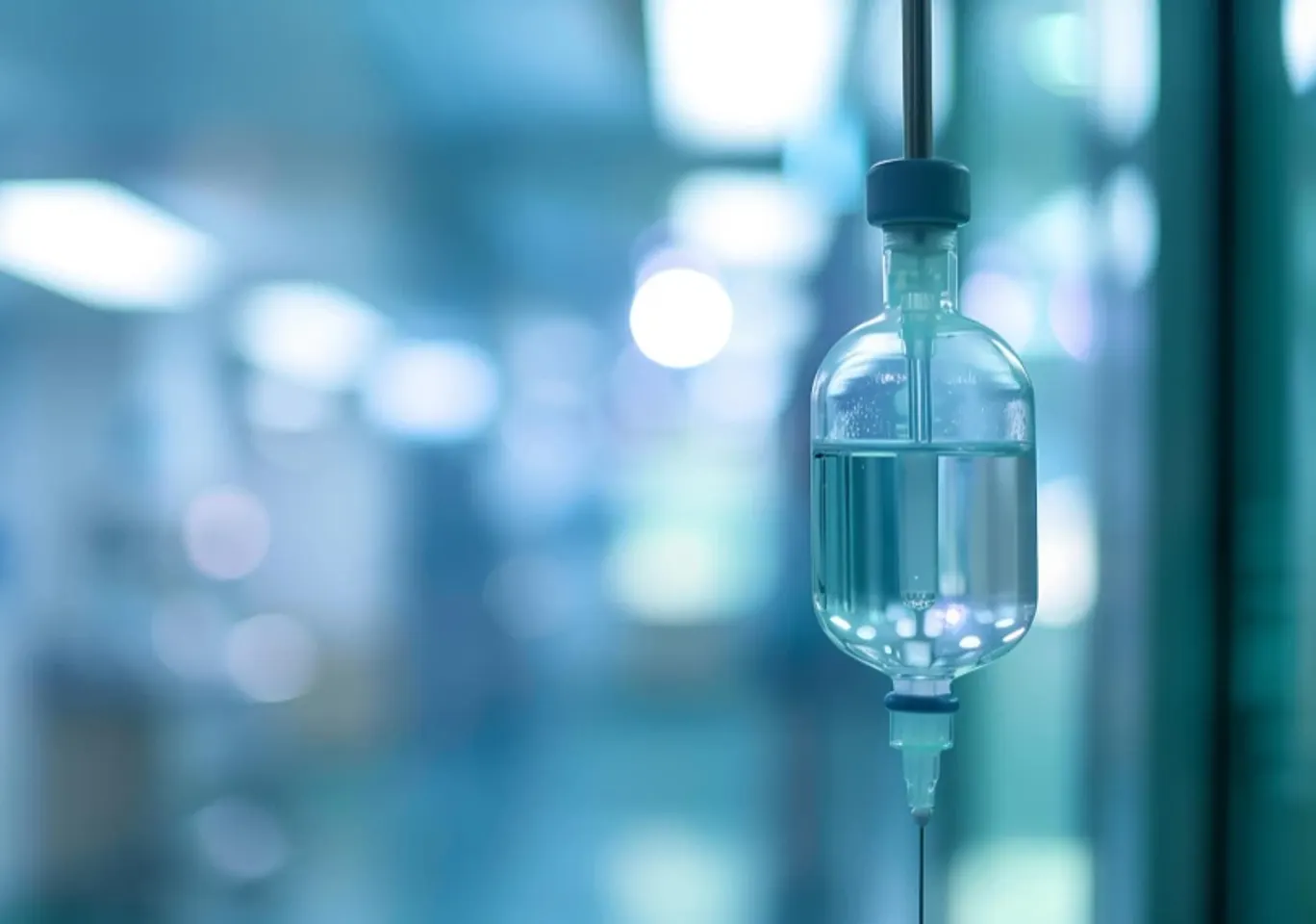 Detoks alkoholowy Łosice: butelka infuzyjna zawieszona w gabinecie